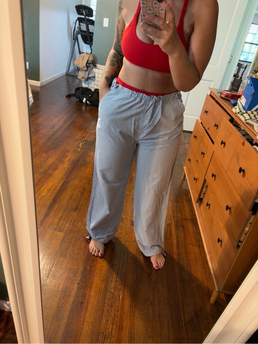 Light Blue Casual Cargo Pants